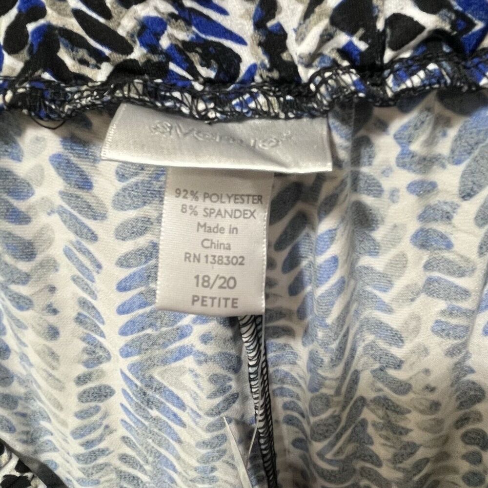 Avenue Pull On Leggings Black White Blue, Womens Size 18 / 20 Petite Pockets NWT - Picture 3 of 6